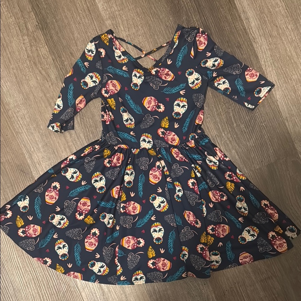 Dot Dot Smile Pink 3/4 Sleeve Asymmetrical Sundress